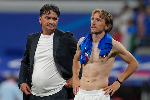 Croatia's head coach Zlatko Dalic and Luka Modric